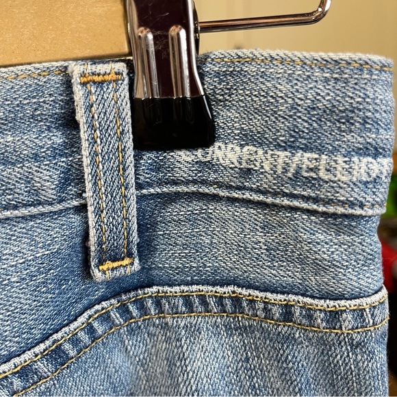 Current/Elliott The Bootcut Super Loved Repair Light Wash Destroyed Flare Jeans - Picture 9 of 14